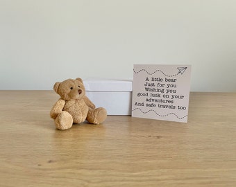 Travel Gift, Pocket Bear Travel Gift, Gift For Travellers, Good Luck Gift, Leaving Home, Travelling Abroad Gift, Adventure Gift, Teddy Bear