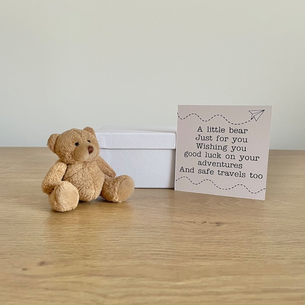 Travel Gift, Pocket Bear Travel Gift, Gift For Travellers, Good Luck Gift, Leaving Home, Travelling Abroad Gift, Adventure Gift, Teddy Bear