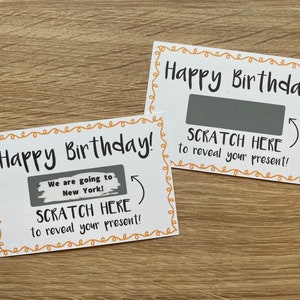 Personalised Birthday Card, Scratch Off Reveal Card