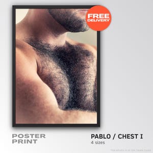 Pablo - Chest I / Poster Print / Male torso with dark hairy chest and beard