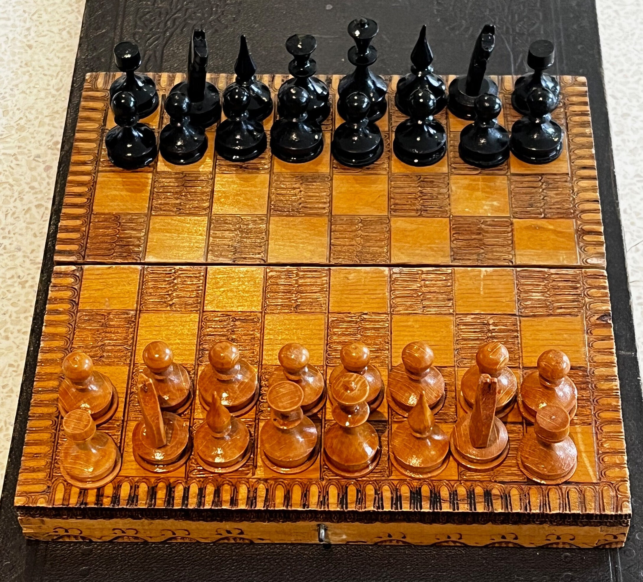  BremToy 4 in 1 Chess Sets-Wooden Chess & Checkers Set