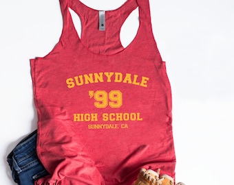 Sunnydale High School Tank, Buffy Tank Top, Vintage Womans Racerback Tank, Sunnydale Razorbacks Shirt, Tops for Women, Sunnydale High School