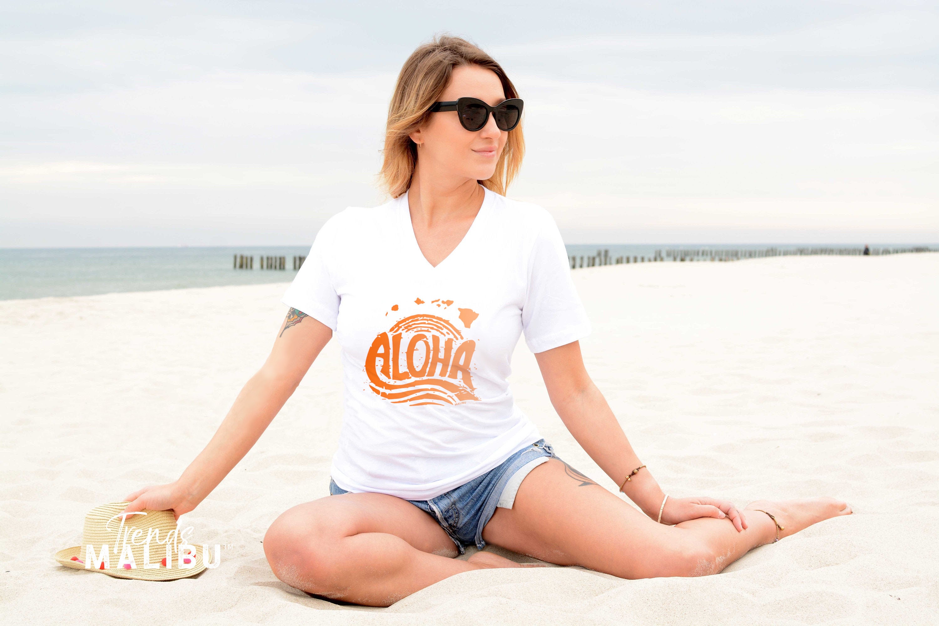Aloha Beach Shirt Beach Vneck Summer V 