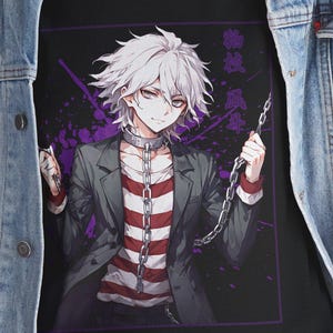 Camiseta Nagito Komaeda: Danganronpa Anime Vaporwave Camiseta de algodón unisex