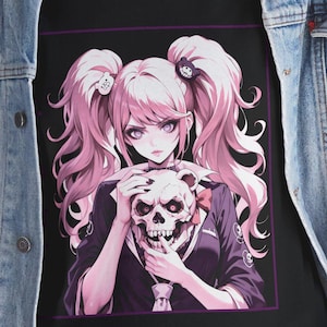 Camiseta de anime Junko Enoshima: Danganronpa V3 Vaporwave de algodón