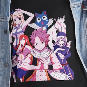 Fairy Tail Natsu Dragneel Gray Fullbuster Erza Scarlet Lucy Heartfilia Juvia Lockser Aesthetic Anime Unisex Heavy Cotton Tee