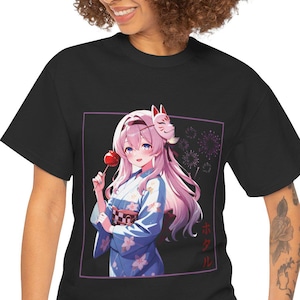 Firefly Honkai Star Rail Anime Aesthetic Vaporwave Unisex Heavy Cotton Tee