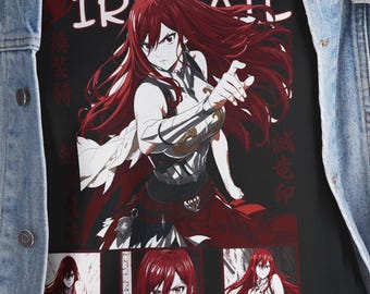 Erza Scarlet Fairy Tail Tee: Anime Vaporwave Manga Otaku Gift
