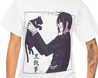 Black Butler Anime Tee: Sebastian Kuroshitsuji, Vintage Goth Style