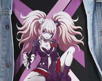 Enoshima Junko Anime Tee: Monokuma Danganronpa Vaporwave Cotton T-Shirt