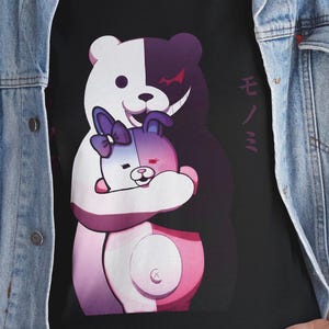 Danganronpa Monokuma Monomi Camiseta: Anime Vaporwave Otaku Camiseta de algodón unisex