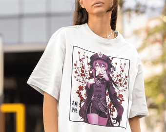 Hu Tao Genshin Impact Tee: Japan Anime Vaporwave Unisex Cotton