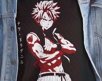 Koszulka Natsu Dragneel: Koszulka z motywem Vaporwave z anime Fairy Tail