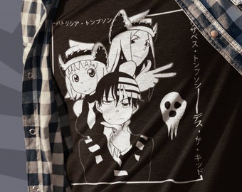 Soul Eater Death the Kid Elizabeth Patricia Thompson Anime Aesthetic Vaporwave Gothic Grunge Japanese Manga  Unisex Heavy Cotton Tee