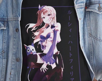 Fairy Tail Lucy Heartfilia Tee: Anime Vaporwave Unisex Cotton