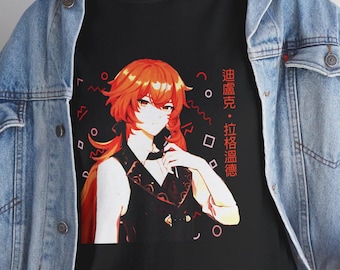 Diluc Ragnvindr Genshin Impact Tee - Aesthetic Vaporwave Unisex Shirt