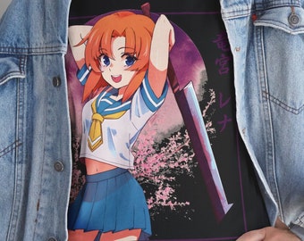 Rena Ryuuguu Anime Tee - Higurashi no Naku Koro ni Heavy Cotton Unisex T-Shirt