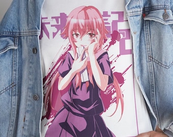 Yuno Gasai T-Shirt: Future Diary Anime, Vaporwave Manga Tee