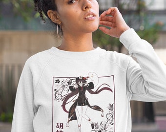 Hu Tao Sweatshirt, Genshin Impact Anime Crewneck