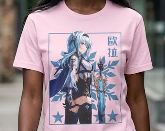 Eula Genshin Impact T-Shirt - Aesthetic Anime Vaporwave Tee