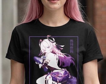 Citlali Genshin Anime T-Shirt | Violet Pastel Cotton Tee