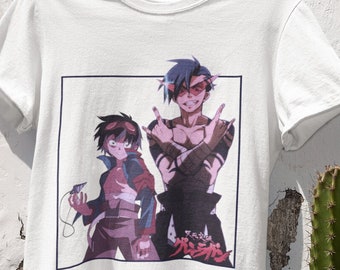 Gurren Lagann Anime Tee: Kamina & Simon Vaporwave Design