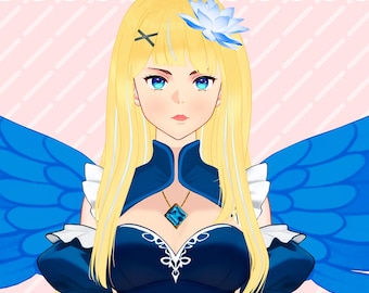 Live2D VTuber Model Blue Angel Vtube Studio || Digital Download