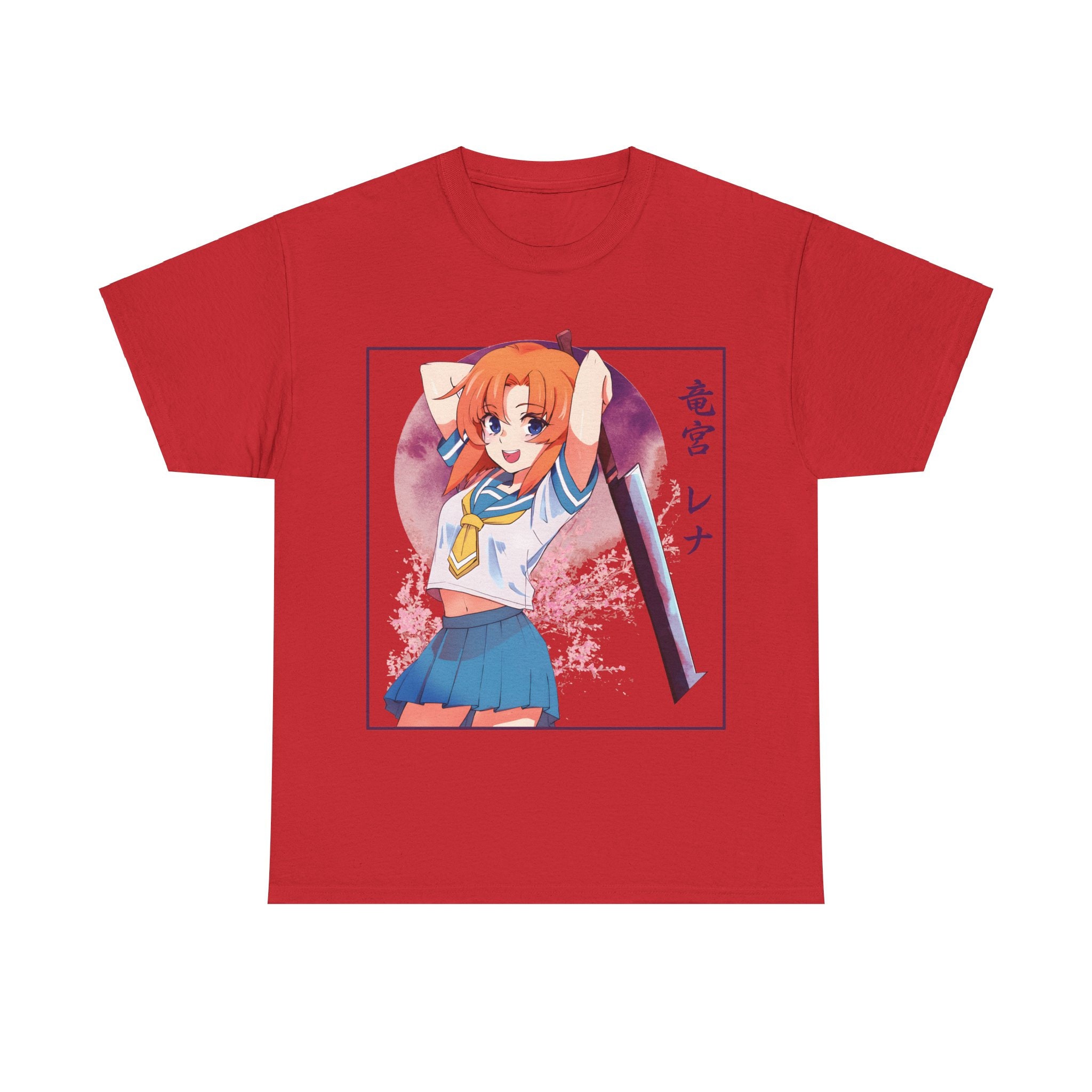 竜宮レナ アニメ Tシャツ - ひぐらしのなく頃に ヘビーコットン ユニ