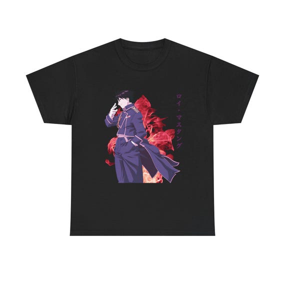 ロイ・マスタング アニメTシャツ：鋼の錬金術師 ヴェイパーウェイヴT 