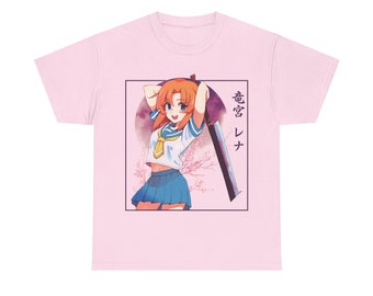 竜宮レナ アニメ Tシャツ - ひぐらしのなく頃に ヘビーコットン ユニ
