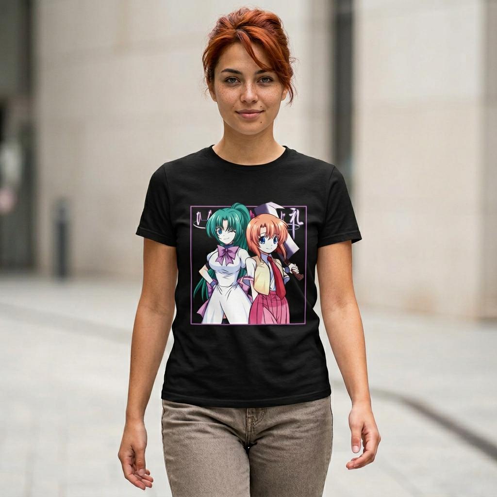 竜宮レナ アニメ Tシャツ: ひぐらしのなく頃に ヘビーコットン Tシャツ