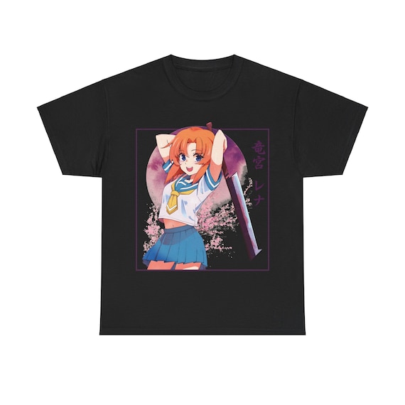 竜宮レナ アニメ Tシャツ - ひぐらしのなく頃に ヘビーコットン ユニ
