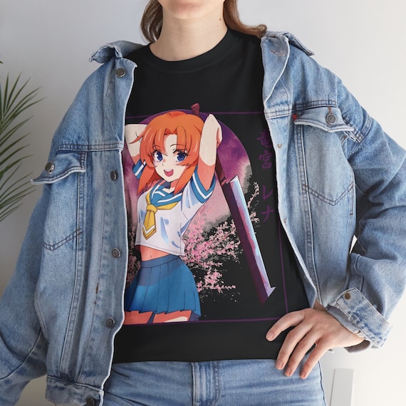 竜宮レナ アニメ Tシャツ - ひぐらしのなく頃に ヘビーコットン ユニ