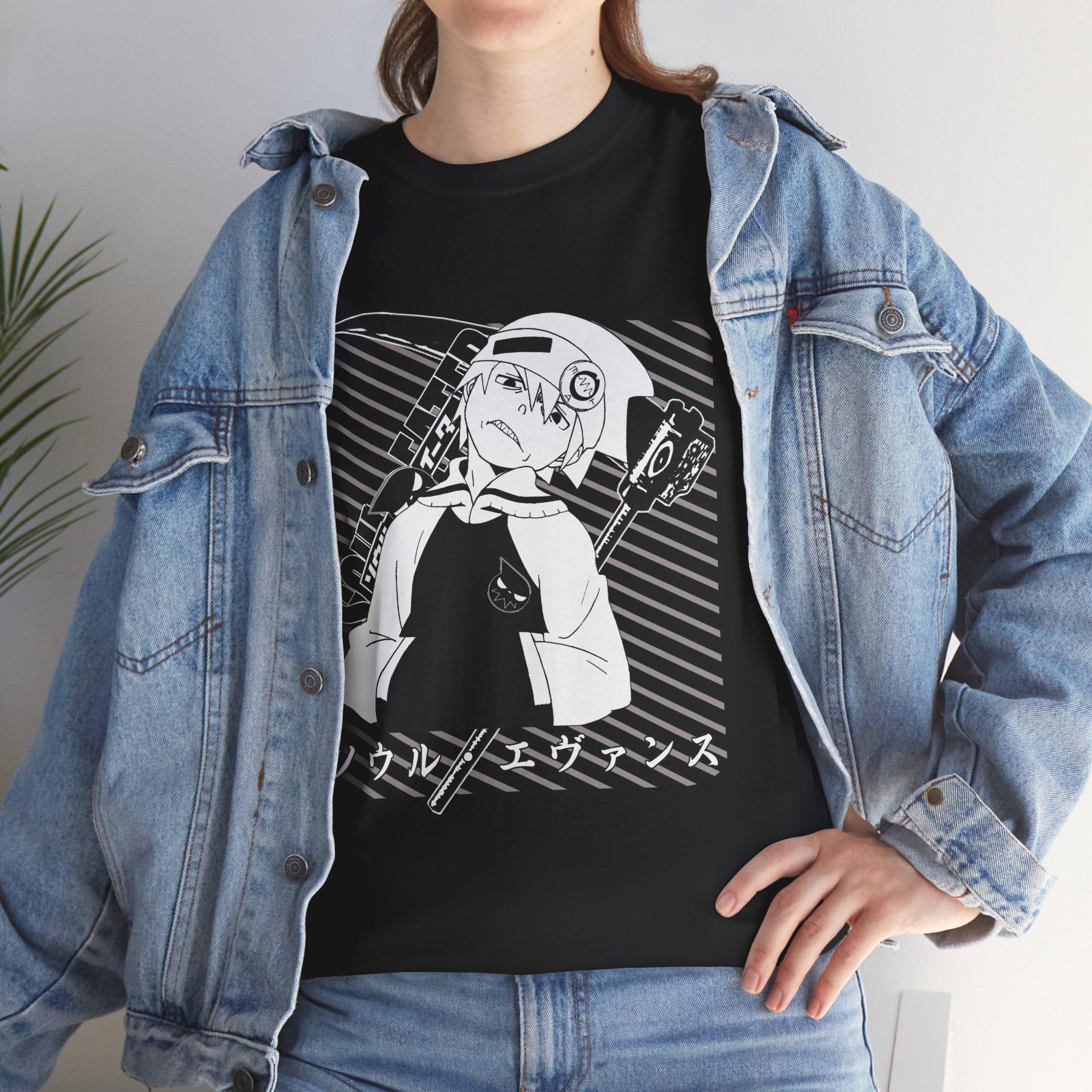 Soul Evans Eater Death the Kid Anime Aesthetic Vaporwave Gothic Grunge Japanese Manga Unisex Heavy Cotton Tee