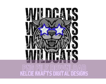 Preppy Wildcats Digital File- PNG File- sublimation png- Sublimation Digital File- wildcats PNG- wildcats spirit png