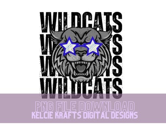 Preppy Wildcats Digital File- PNG File- sublimation png- Sublimation Digital File- wildcats PNG- wildcats spirit png