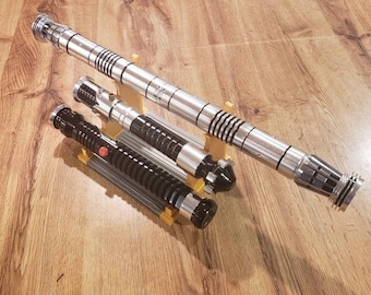 Archivo de impresión 3D - Soporte de sable de luz modular - Brazo de sable triple - Opción de cristal Kyber