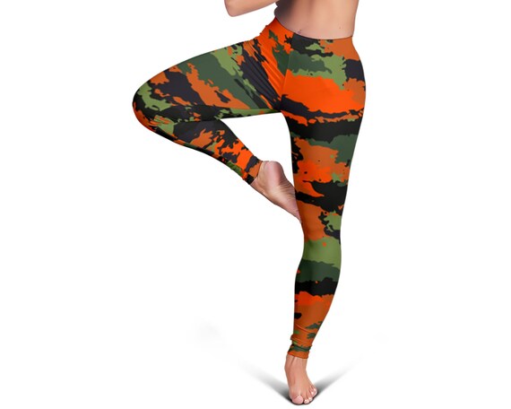 Leggings Gym Green Orange Camo 