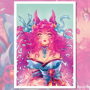 League of Legends  | Spirit Blossom Ahri | Art Poster Print A5 A4