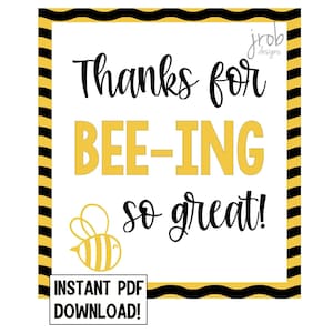 ¡Gracias por BEE-ING tan genial! Imprimible