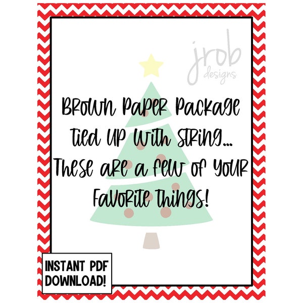 Favorite Things Gift Tag printable