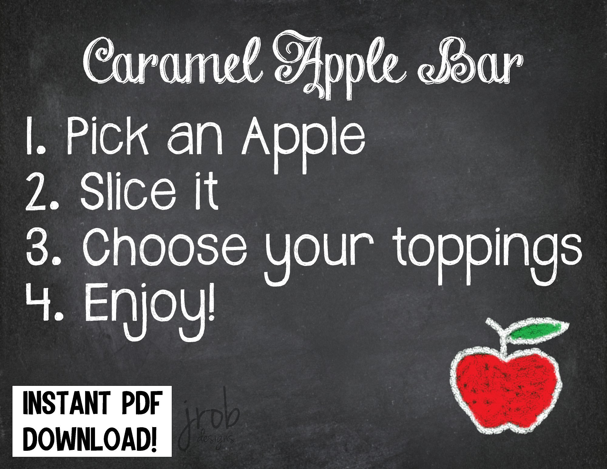Caramel Apple Bar PRINTABLE Etsy
