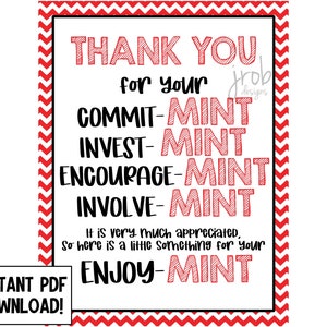 Thank You Mint Printable
