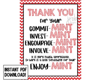 Thank You Mint Printable - Etsy