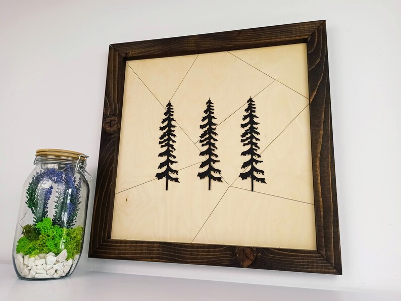 Wood Wall Art Rustic Pine Tree Wood Wall Hanging Etsy