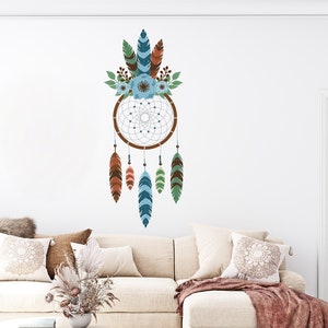 Dreamcatcher Wall Decal Boho Dreamcatcher Chic Dream Wall Art DIY for Girls Kids Nursery Bedroom Wall Hanging Decoration Gift Party 320EZ