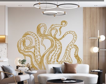 Octopus Wall Decor, Octopus Wall Decals, Tentáculos Wall Art, Pegatinas Dormitorio Octopus Wall Vinyl Tentacles Nursery Wall Calcomanías Art 1173EZ