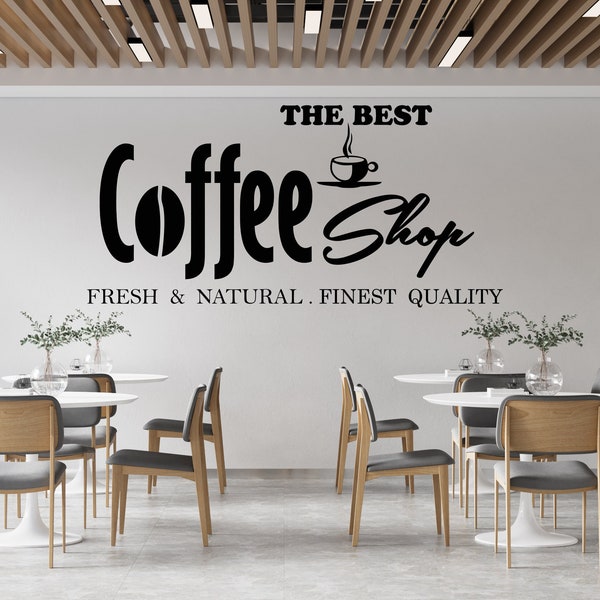 Coffee Shop Wall Decor, Coffee Shop Wall Art Decal, Coffee Vinyl Sticker Decal, Bar Restauraunt Decor, Coffee Stickers, Kitchen Decals 522SE