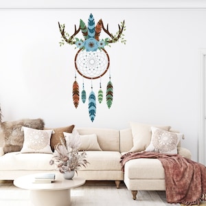 Dreamcatcher Wall Decal Boho Dreamcatcher Chic Dream Wall Art DIY for Girls Kids Nursery Bedroom Wall Hanging Decoration Gift Party 322EZ