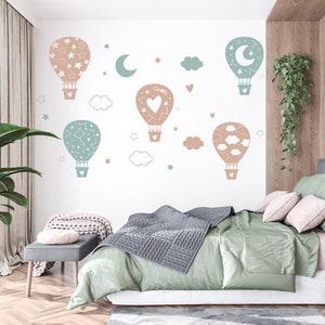 Hot Air Balloon Wall decal, Hot Air wall sticker, Kids Room Nursery wall decal, Hot Air decor Wall Art, Kids Room 506EZ